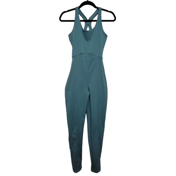 0 to 5 Other - Turquoise Racerback Crop Leggings Nylon Playsuit Sportsuit Leotard Small 649